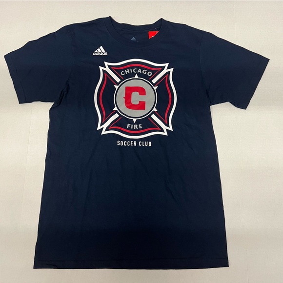 Adidas - Chicago Fire - Navy Blue Color Men's Short Sleeve T-Shirt - Picture 2 of 10
